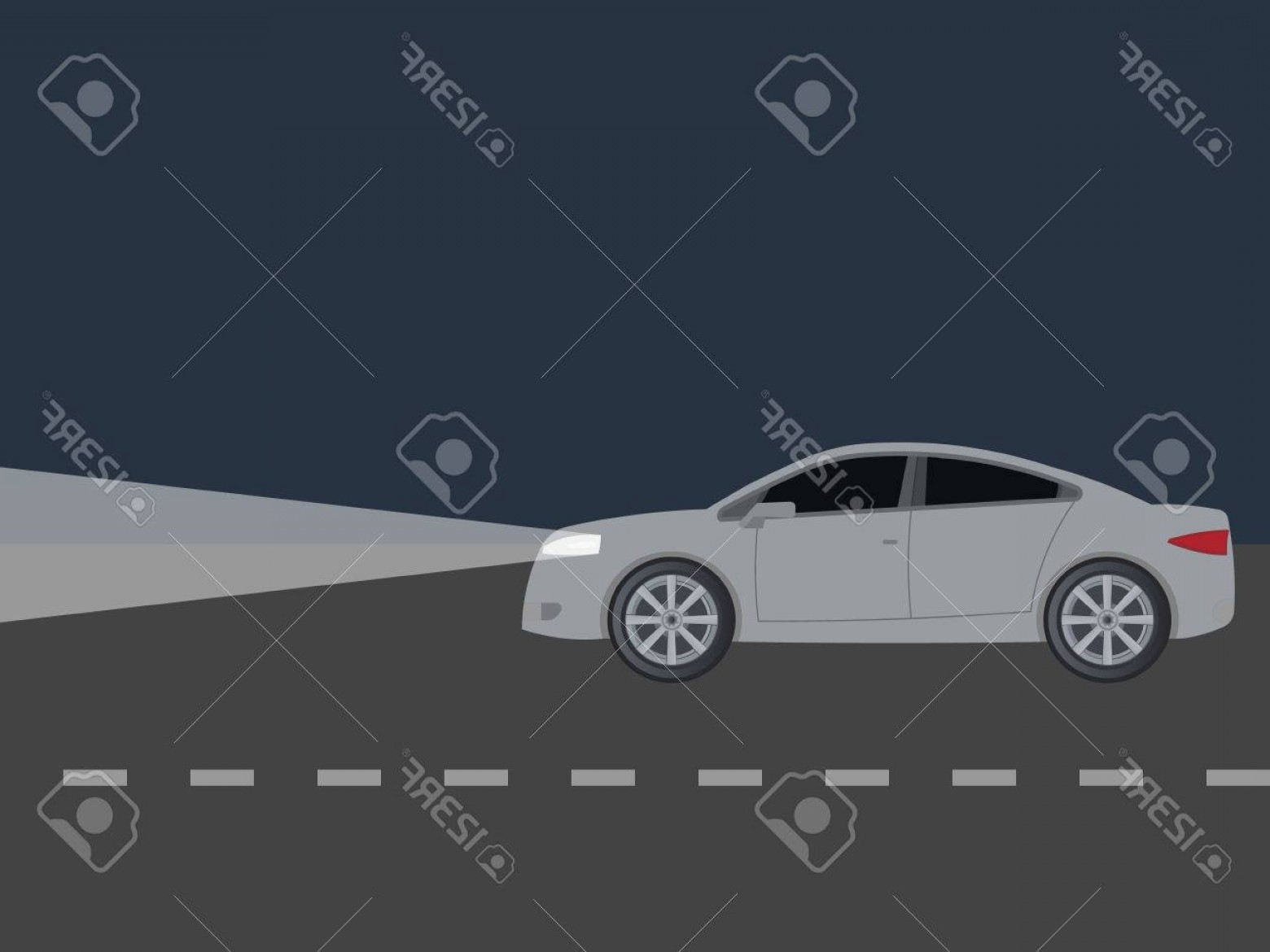 1560x1170 Photostock Vector Light From Car Headlights In Night Isolated