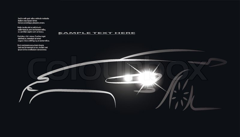 800x459 Silhouette Of Car With Headlights On Stock Vector Colourbox