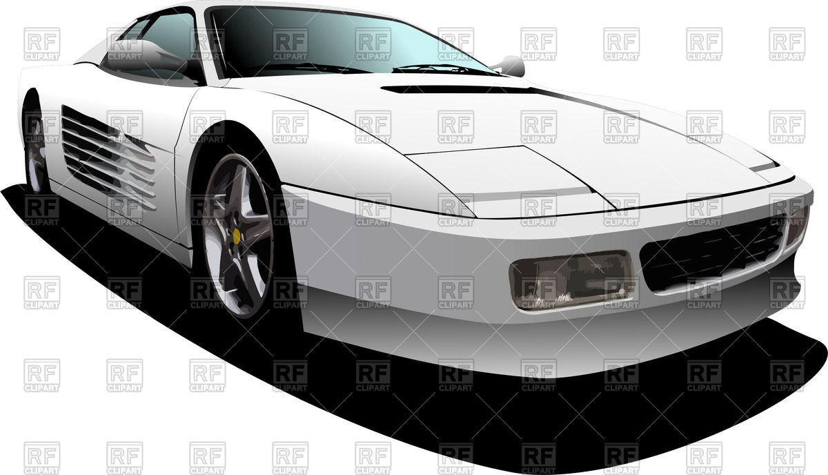 1200x688 White Sport Car With Hidden Headlights Vector Image