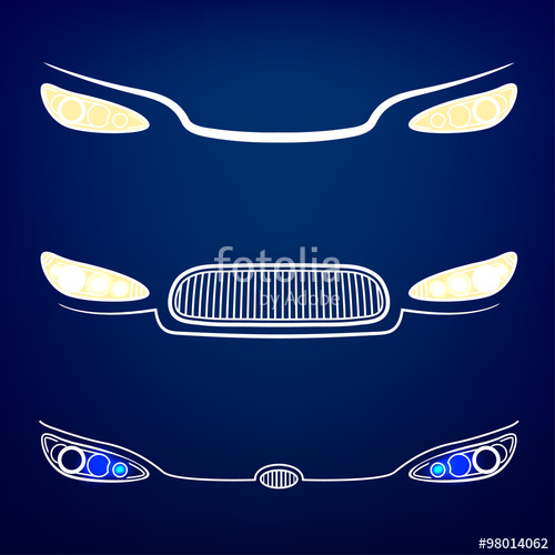 500x500 Car Headlights Vector Stock Image And Royalty Free Vector