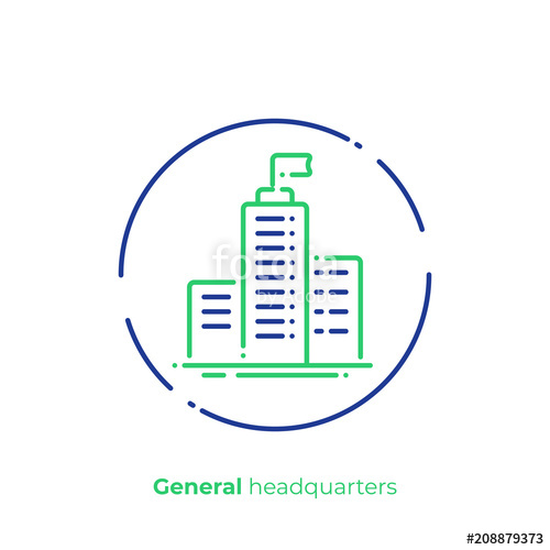 500x500 Line Art Headquarters Business Center Scalable Vector Icon