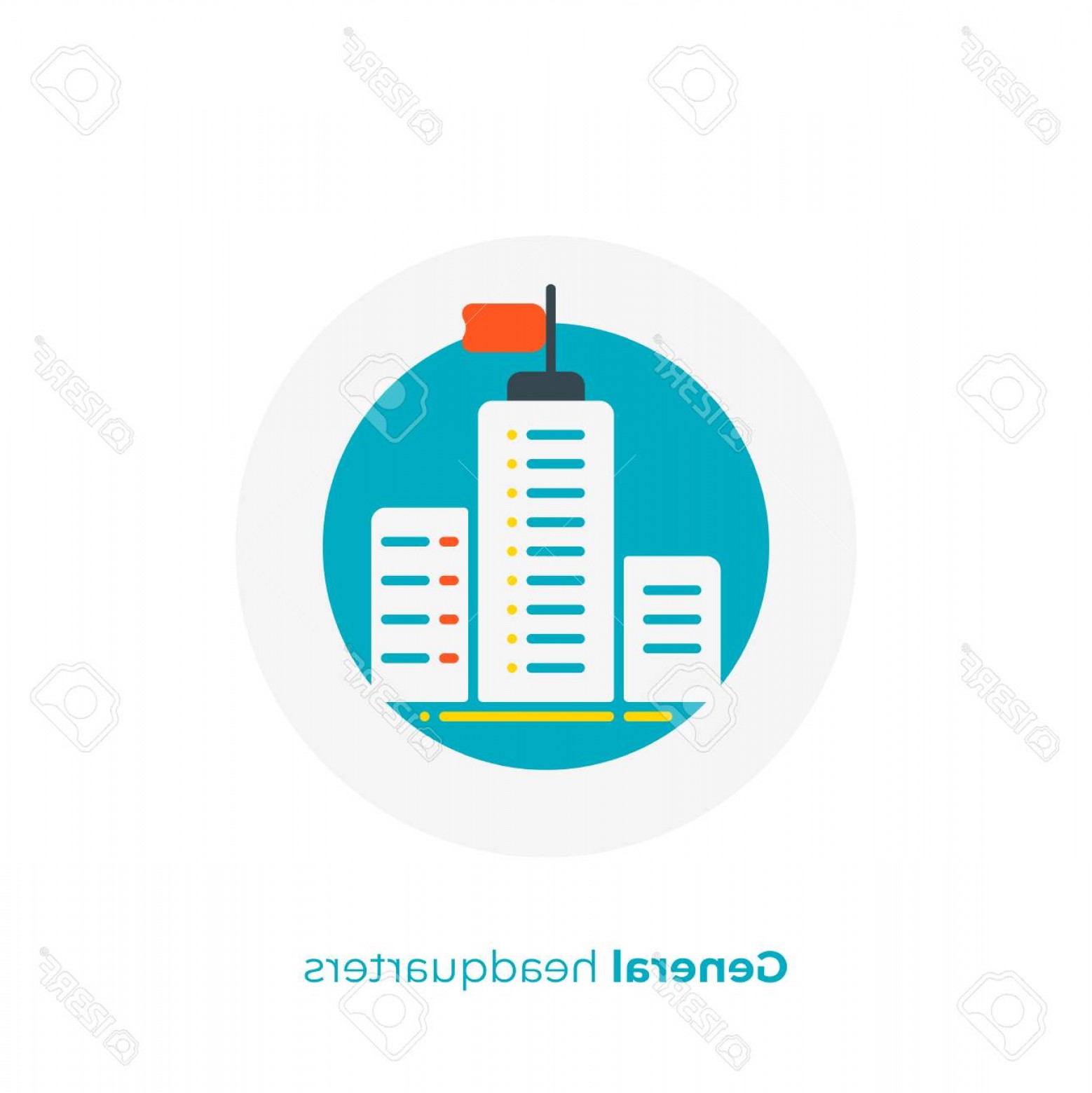 1558x1560 Photostock Vector Flat Art Headquarters Business Center Scalable