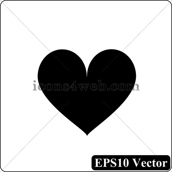 600x600 Heart With Cross Black Icon Vector