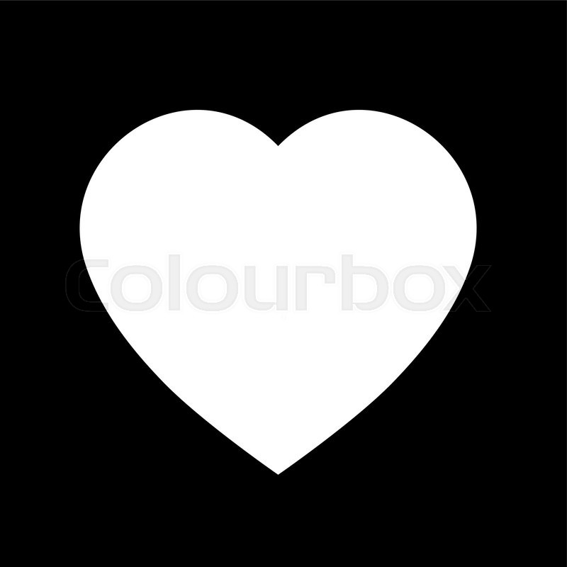 800x800 Simple Heart Icon Black And White Stock Vector Colourbox