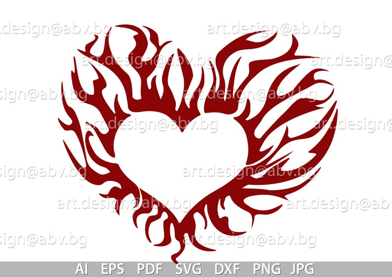 794x561 Vector Heart Fire Pdf Dxf Png Download Etsy