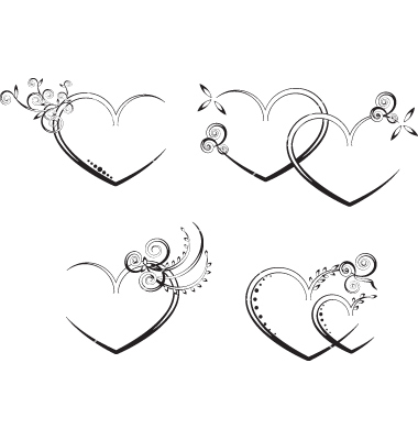 380x400 Vector Heart Designs Images