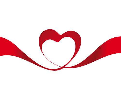 500x350 Creative Heart From Red Ribbon Design Vector Free Download