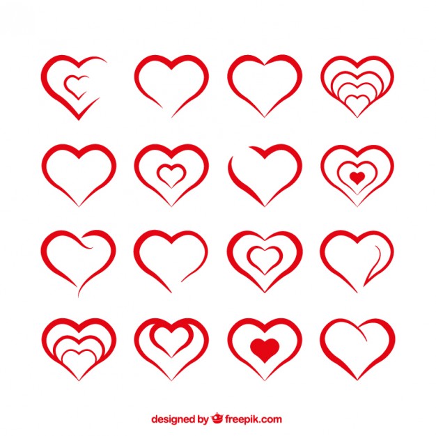 626x626 Heart Shapes Vector Free Download
