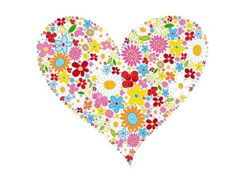 491x368 Heart Shape Vector Illustration With Flowers Design Affirmation
