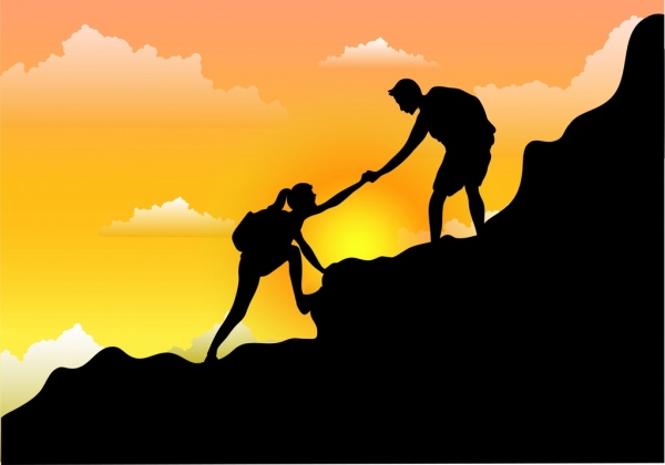 600x420 Help Painting Mountain Climber Icon Cartoon Silhouette Design Free