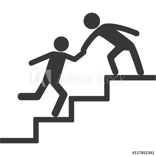 500x500 Pictogram Stairs Human Help Support Icon Isolated And Flat