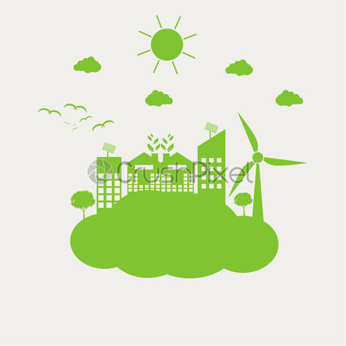 500x500 Green Cities Help The World With Cloud With Eco Friendly, Stock
