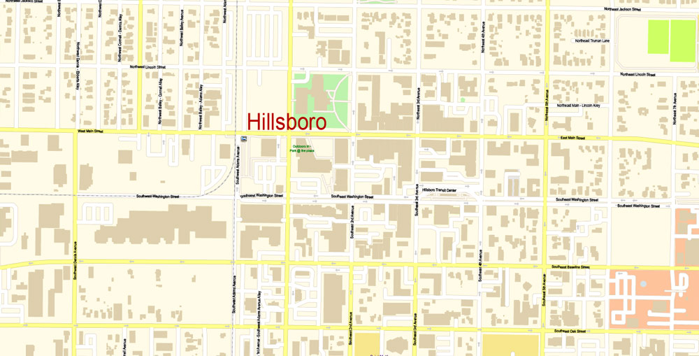 1000x509 Hillsboro Large Area Cdr Map Vector Exact City Plan Oregon