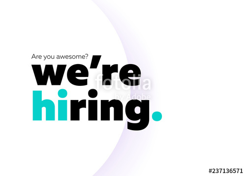 500x357 We Are Hiring Vector Background Trendy Bold Black Typography Job