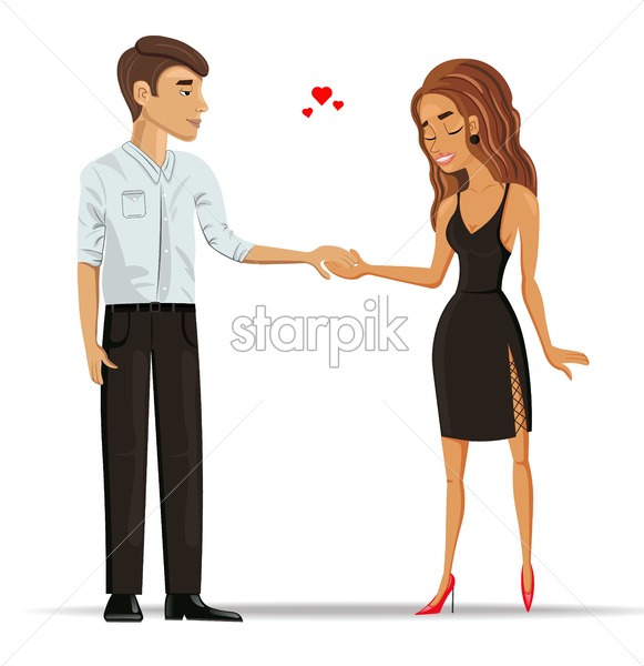 Man And Woman In Love Holding Hands Vector Romantic Couple 581x600 Man And Woman In Love Holding Hands Vector Romantic Couple