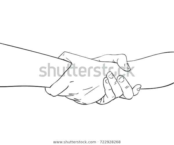 Hand Holding Hand Drawing 600x500 Hand Holding Hand Drawing