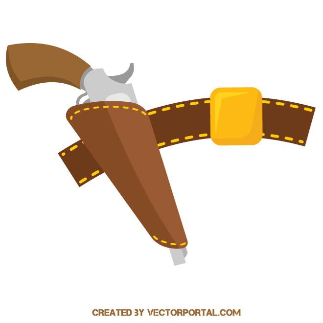 660x660 Gun Belt And Holster Vector Image