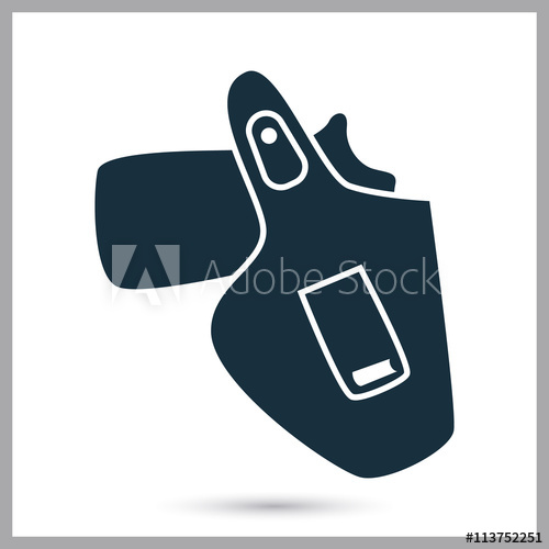 500x500 Gun In The Holster Icon On The Background