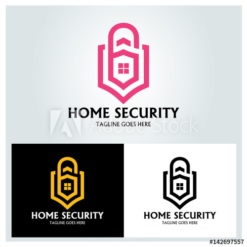 500x500 Home Security Logo Design Template Home Shield Logo Vector