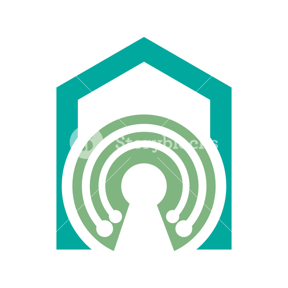 1000x1000 House Tech Logo Concept Vector Logo Concept Illustration Home