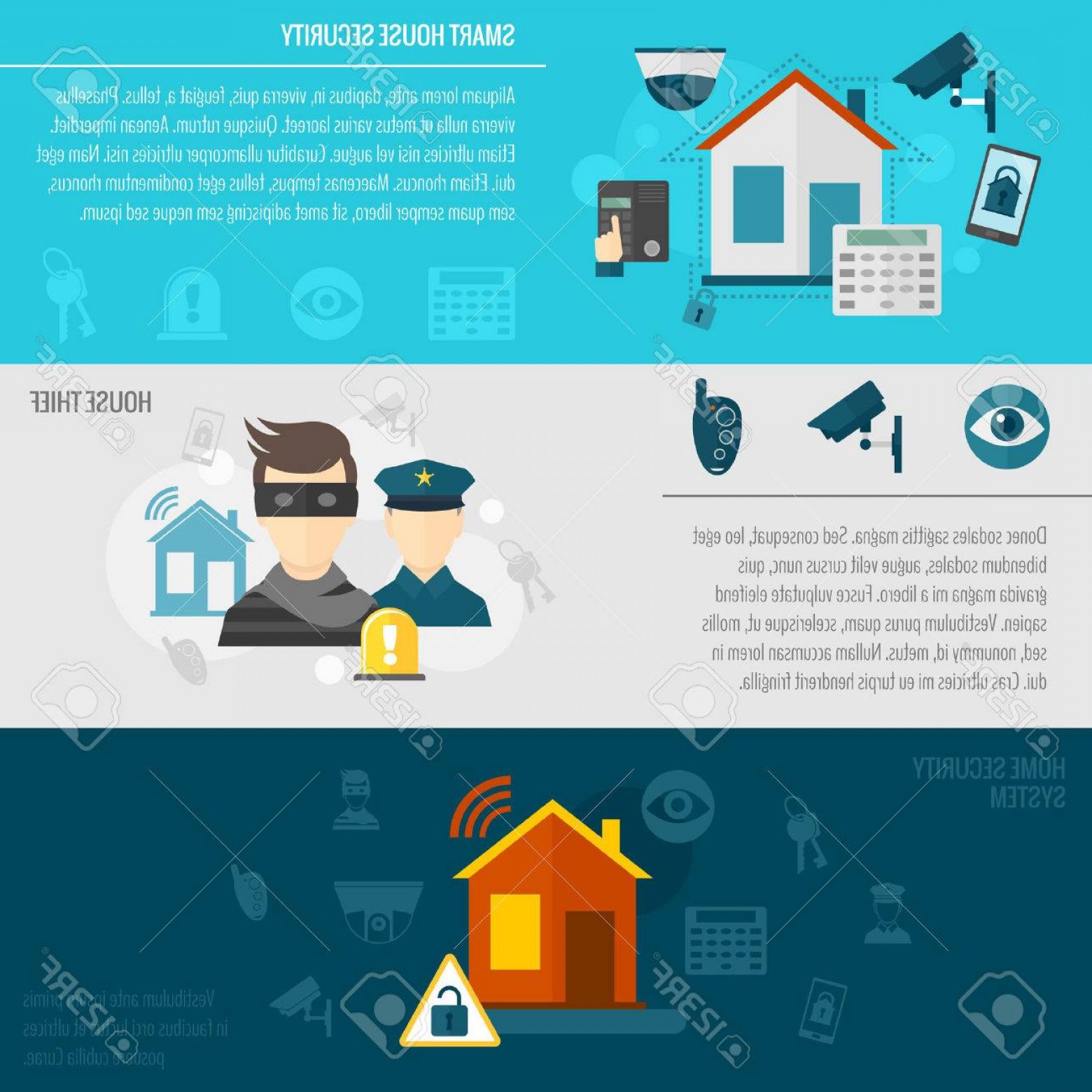 1560x1560 Photostock Vector Home Security Flat Banner Set With Smart House