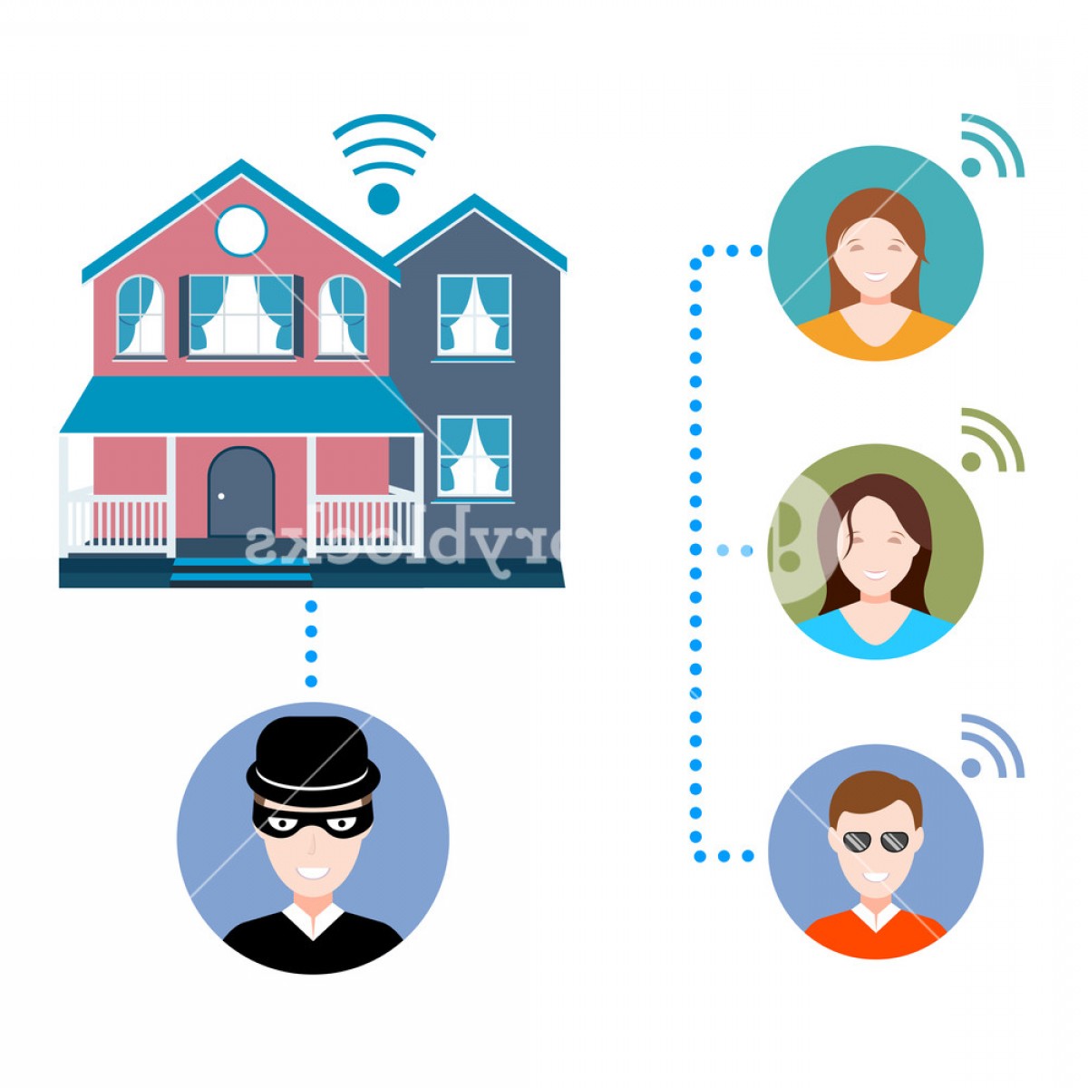 1200x1200 Vector Illustration Of A Smart Home On White Isolated Background