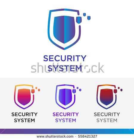 450x470 Home Security System Logo Guard Gradient Stock Vector Home