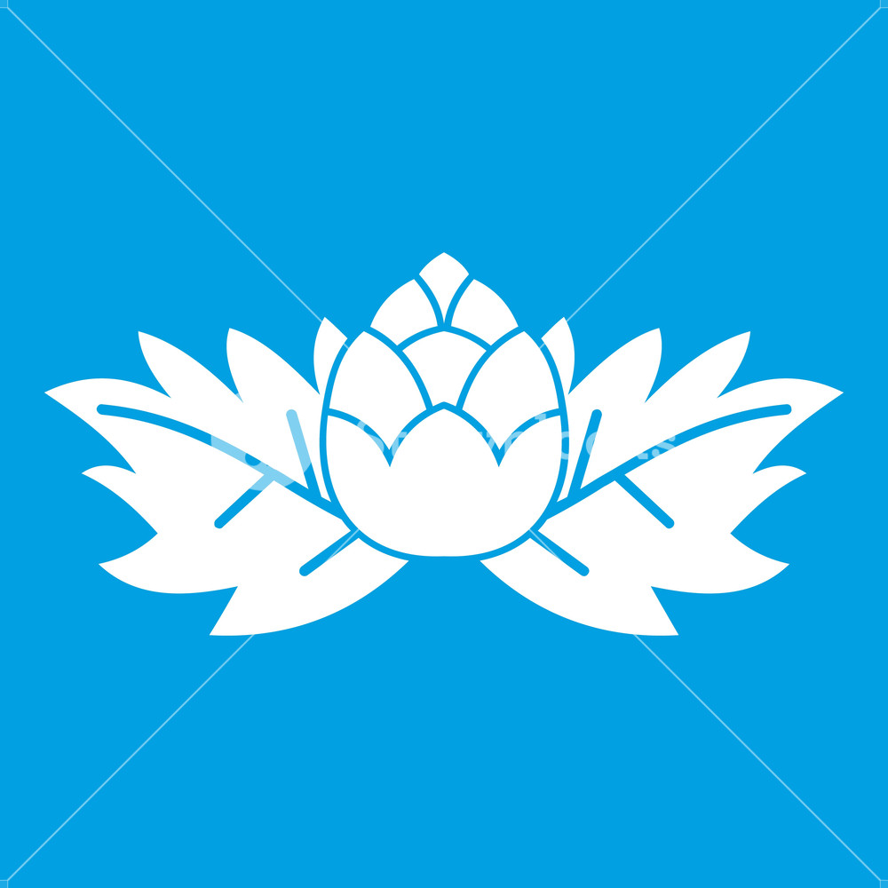 Hops Icon White Isolated On Blue Background Vector Illustration 1000x1000 Hops Icon White Isolated On Blue Background Vector Illustration