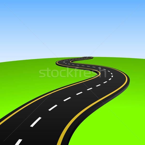 600x600 Vector Illustration Of Abstract Highway Going To Horizon Vector