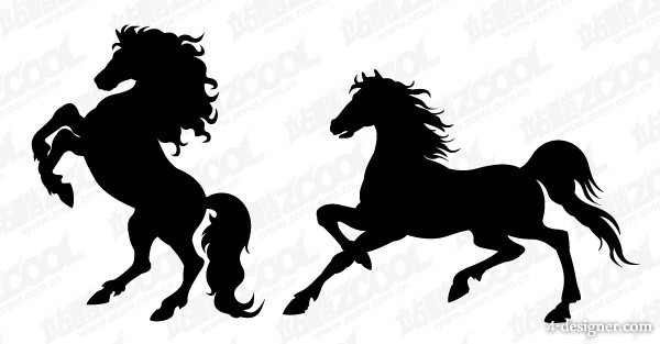 600x313 Designer Horse Silhouette Vector Material