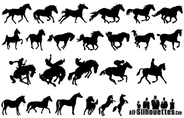 600x385 Free Vector Horse Silhouettes Pack