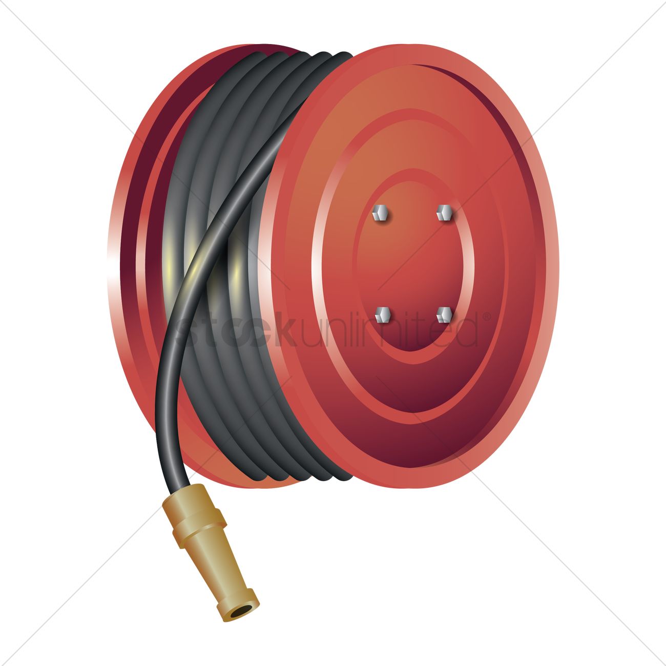 Fire Hose Reel Vector Image 1300x1300 Fire Hose Reel Vector Image