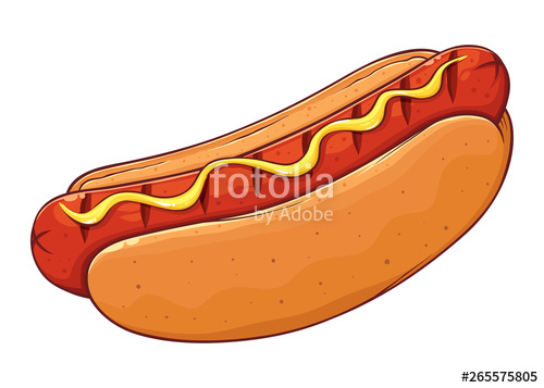500x357 Hot Dog With Mustard Hand Drawing Stock Image And Royalty Free