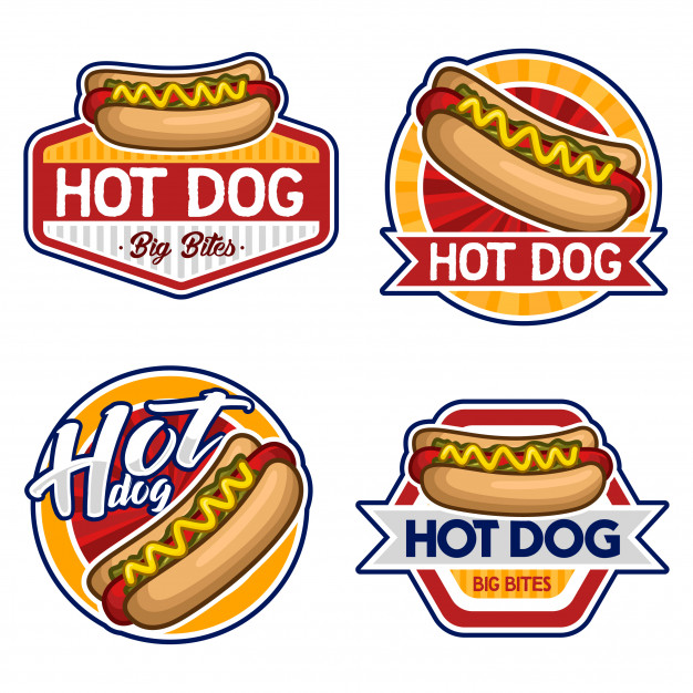 626x626 Hotdog Logo Stock Vector Set Vector Premium Download