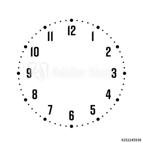 Clock Face Hour Dial With Numbers Dots Mark Minutes And Hours 500x500 Clock Face Hour Dial With Numbers Dots Mark Minutes And Hours