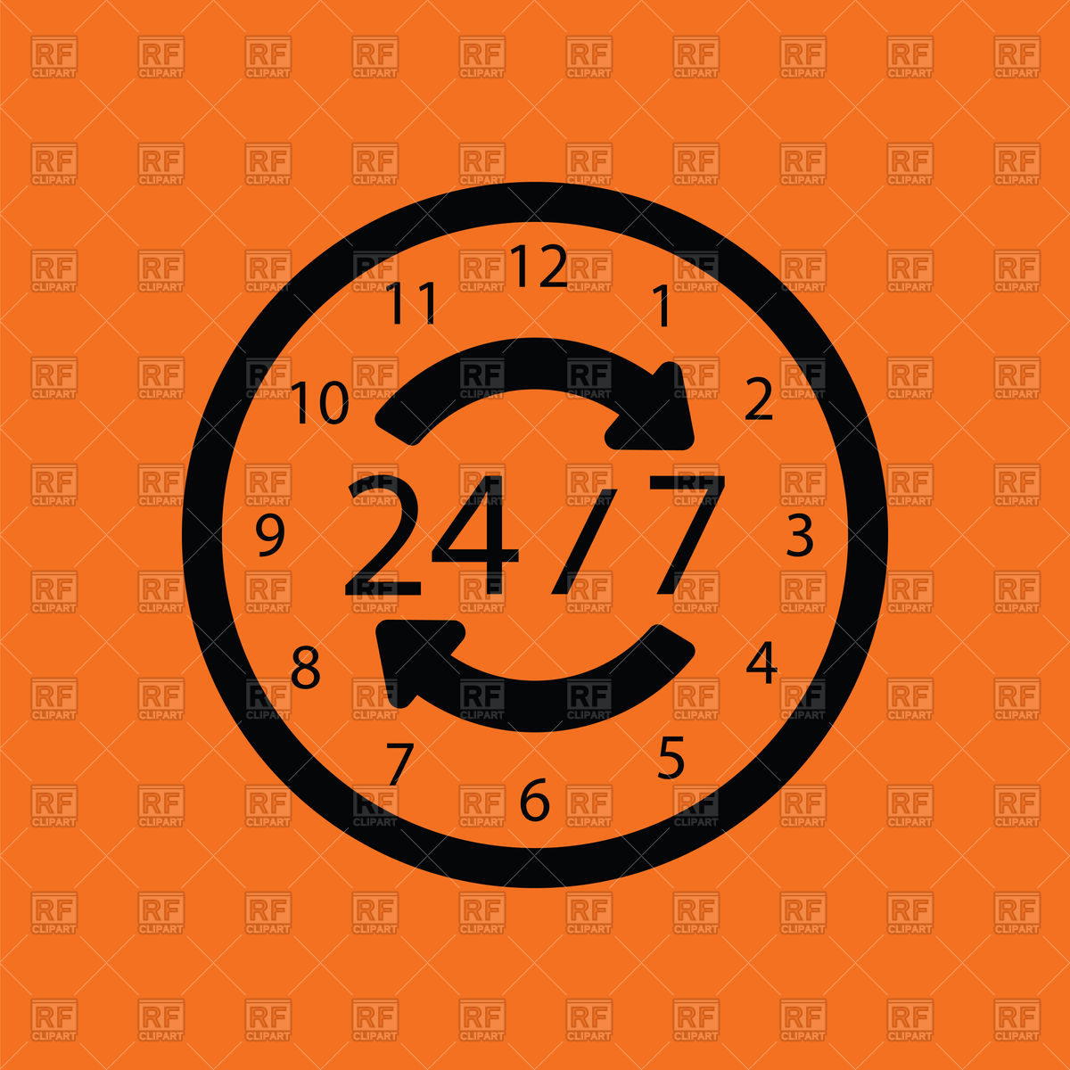 Hour Icon On Orange Background Vector Image Of Signs, Symbols 1200x1200 Hour Icon On Orange Background Vector Image Of Signs, Symbols