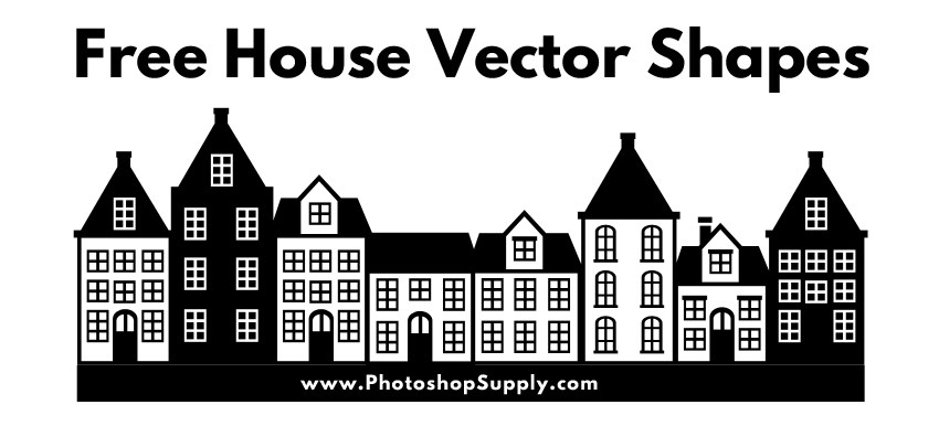 850x386 Free House Silhouette Vector Shapes Png