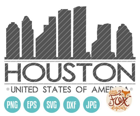 570x475 Vector Houston Texas Tx Usa Skyline City East Etsy