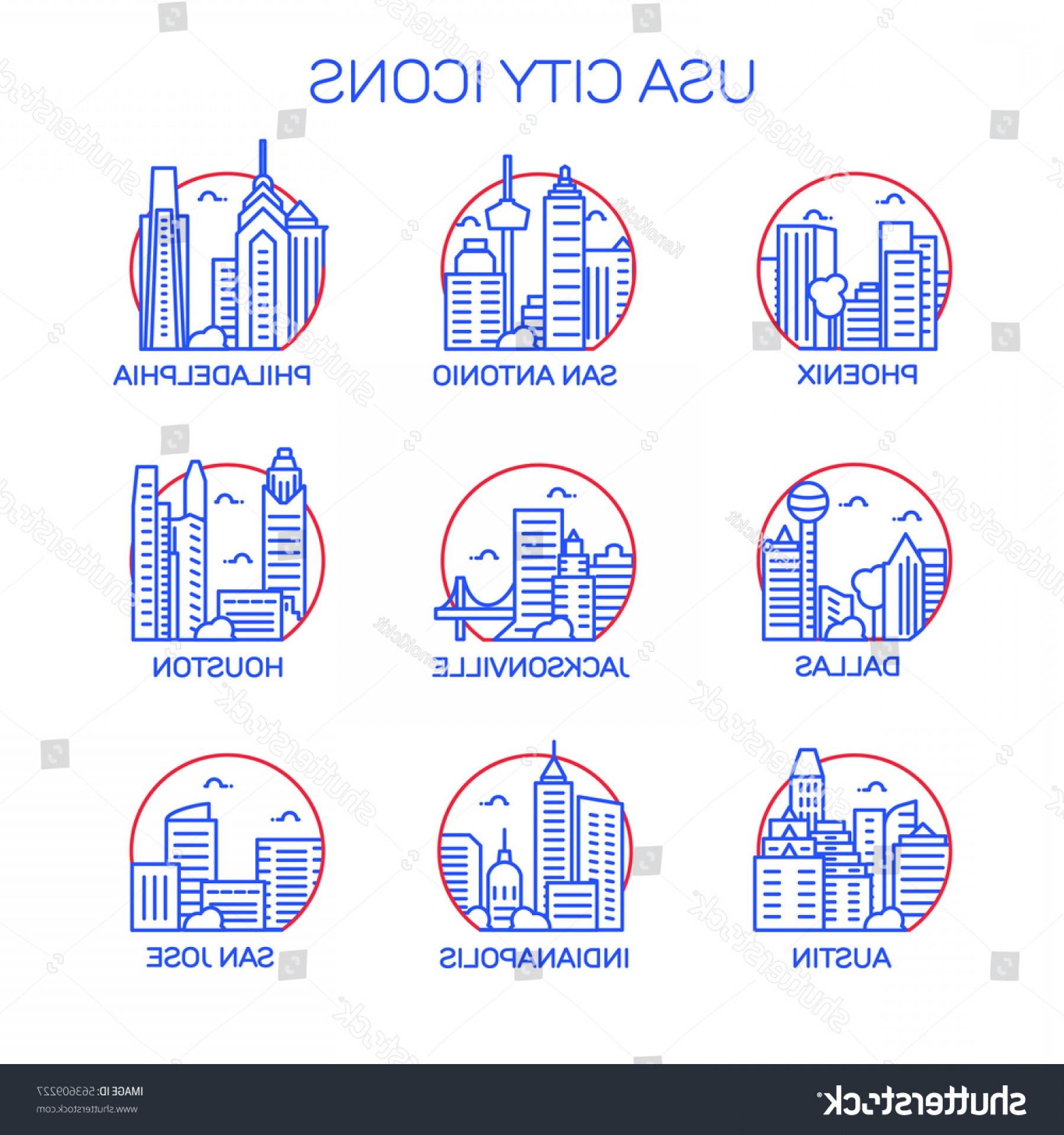 1800x1920 Vector Usa Cities Icon Set Soidergi
