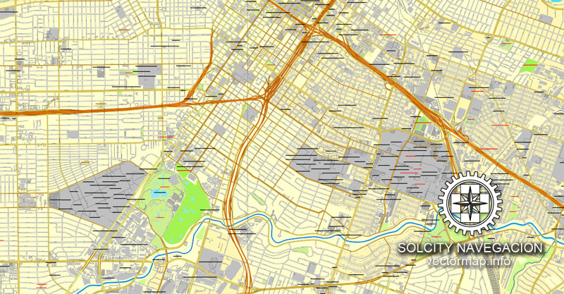800x417 Houston, Texas, Us, Printable Vector Street City Plan Map, Full