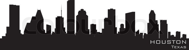 800x214 Houston, Texas Skyline Detailed Vector Stock Vector Colourbox