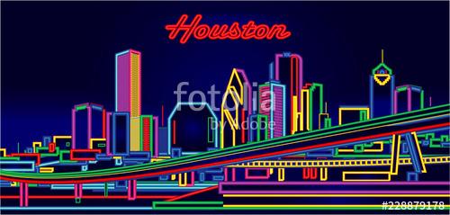500x239 Houston Texas Skyline Stock Image And Royalty Free Vector