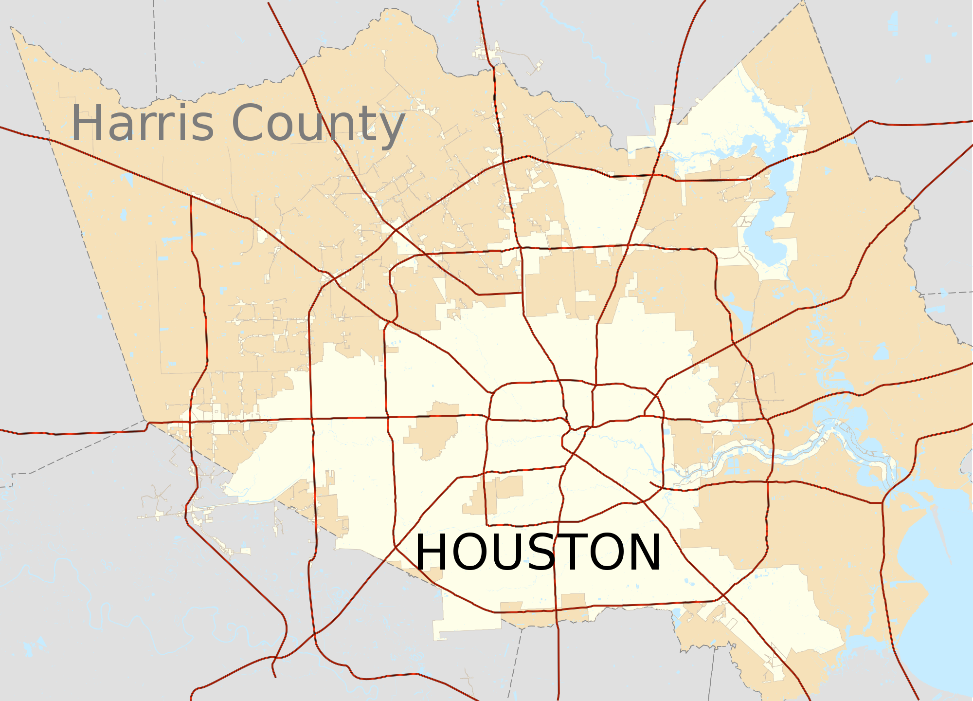 2000x1440 Map Of Houston Vector Download Them And Print