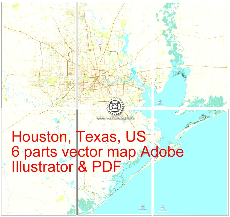 915x865 City Street Map Of Houston Texas Blue