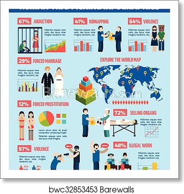 362x382 Human Trafficking Report Infographic Layout Chart, Art Print