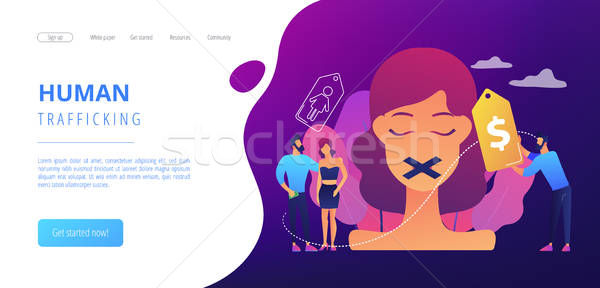 600x288 Sex Trafficking Concept Landing Page Vector Illustration Andrei