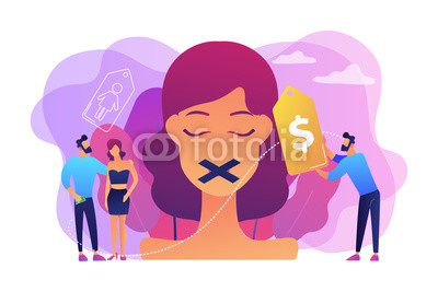 400x267 Woman With Duct Tape On Mouth And Price Tag Being Trafficked