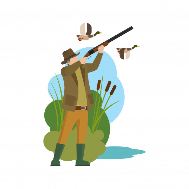 626x626 Hunter And Prey Duck Hunting Vector Premium Download