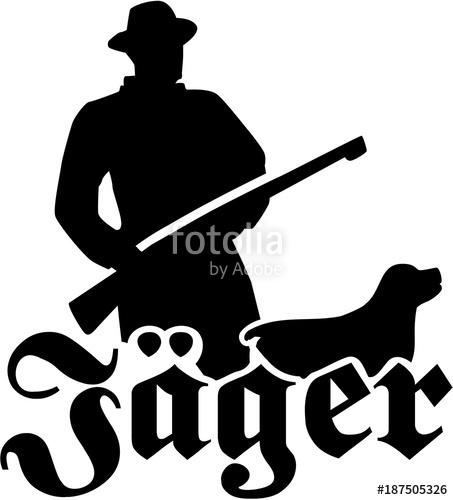 453x500 Hunter Silhouette With Rifle German Stock Image And Royalty Free