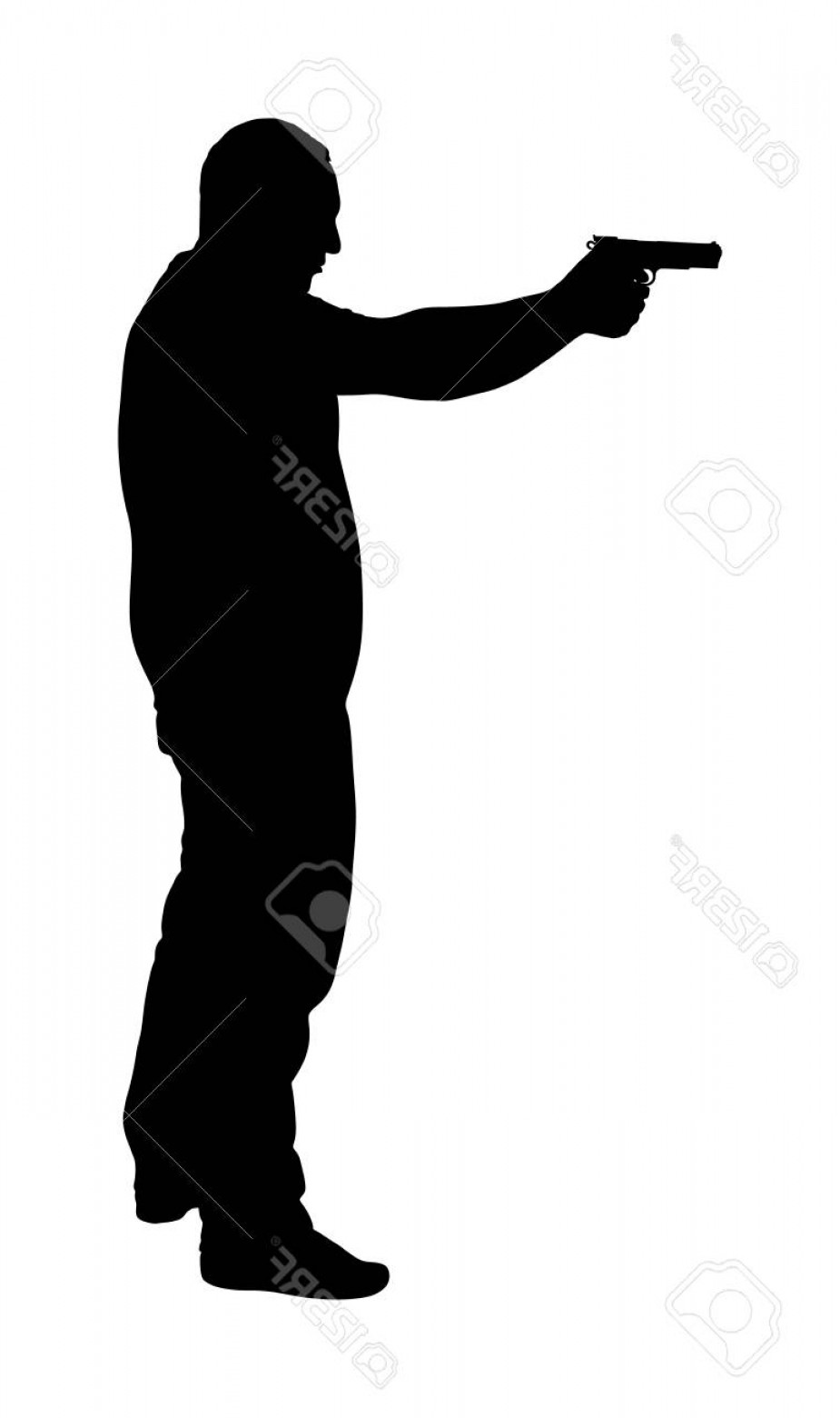 925x1560 Photostock Vector Man With Gun Shooting Vector Silhouette